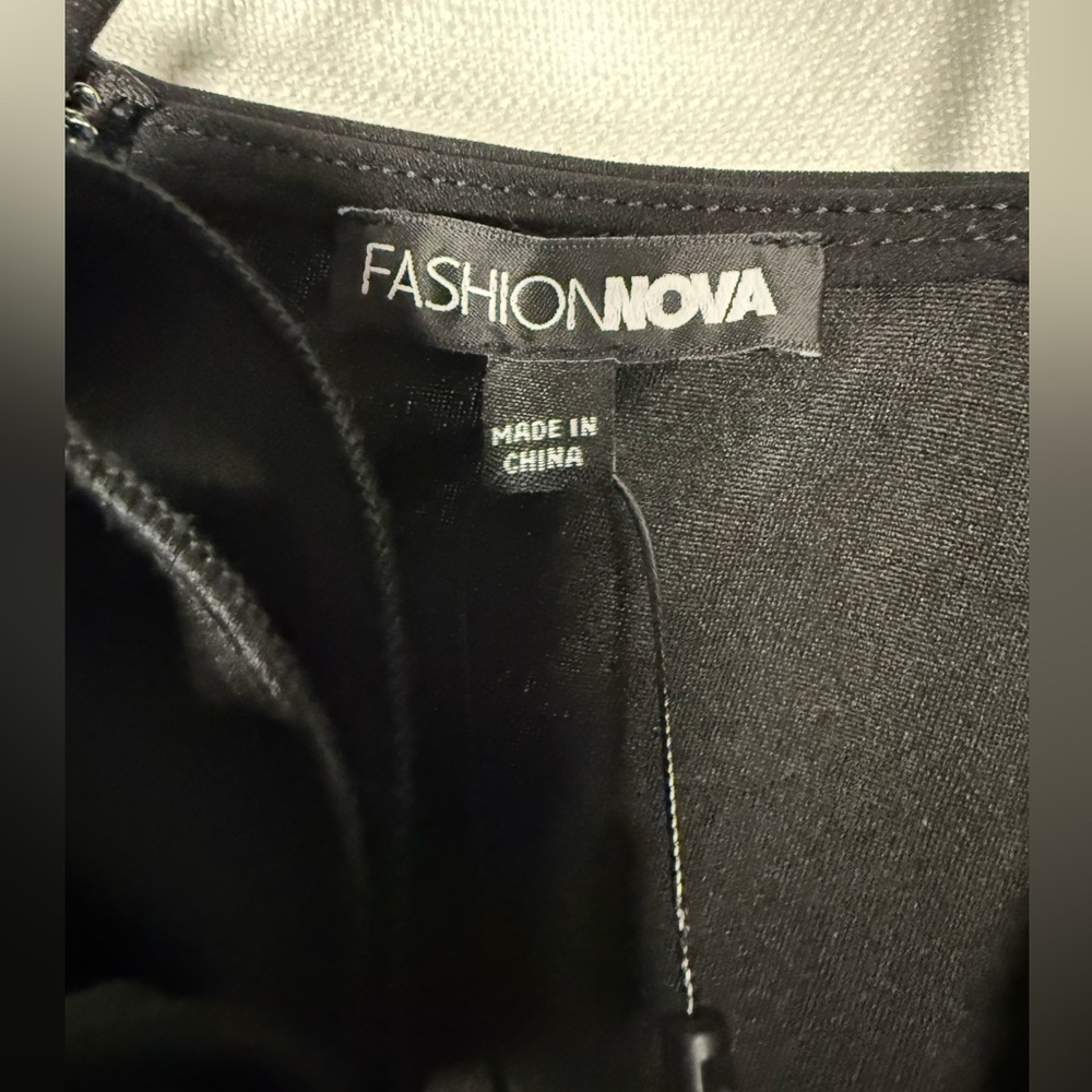 Fashion Nova Gabrie Bodycon Rosette Black Mini Dress XL - Picture 6 of 11